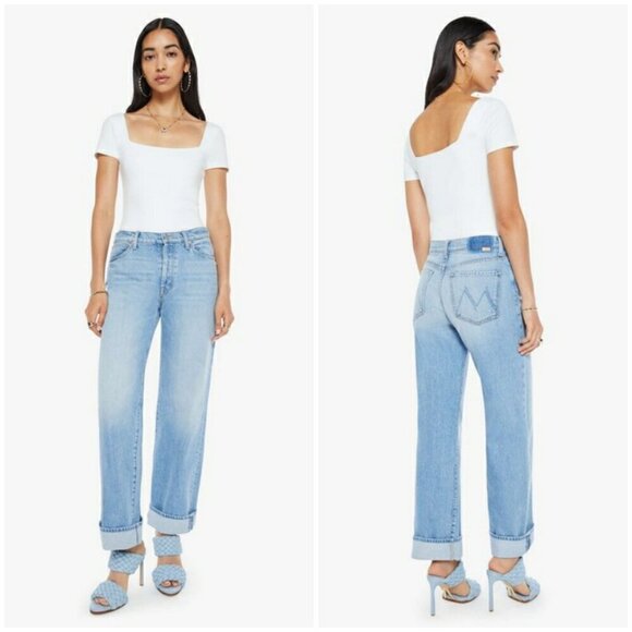 💕MOTHER SUPERIOR💕 The Dodger Button Hover Cuff Jeans ~ Funk N' Flair 28 NWOT - Picture 1 of 16